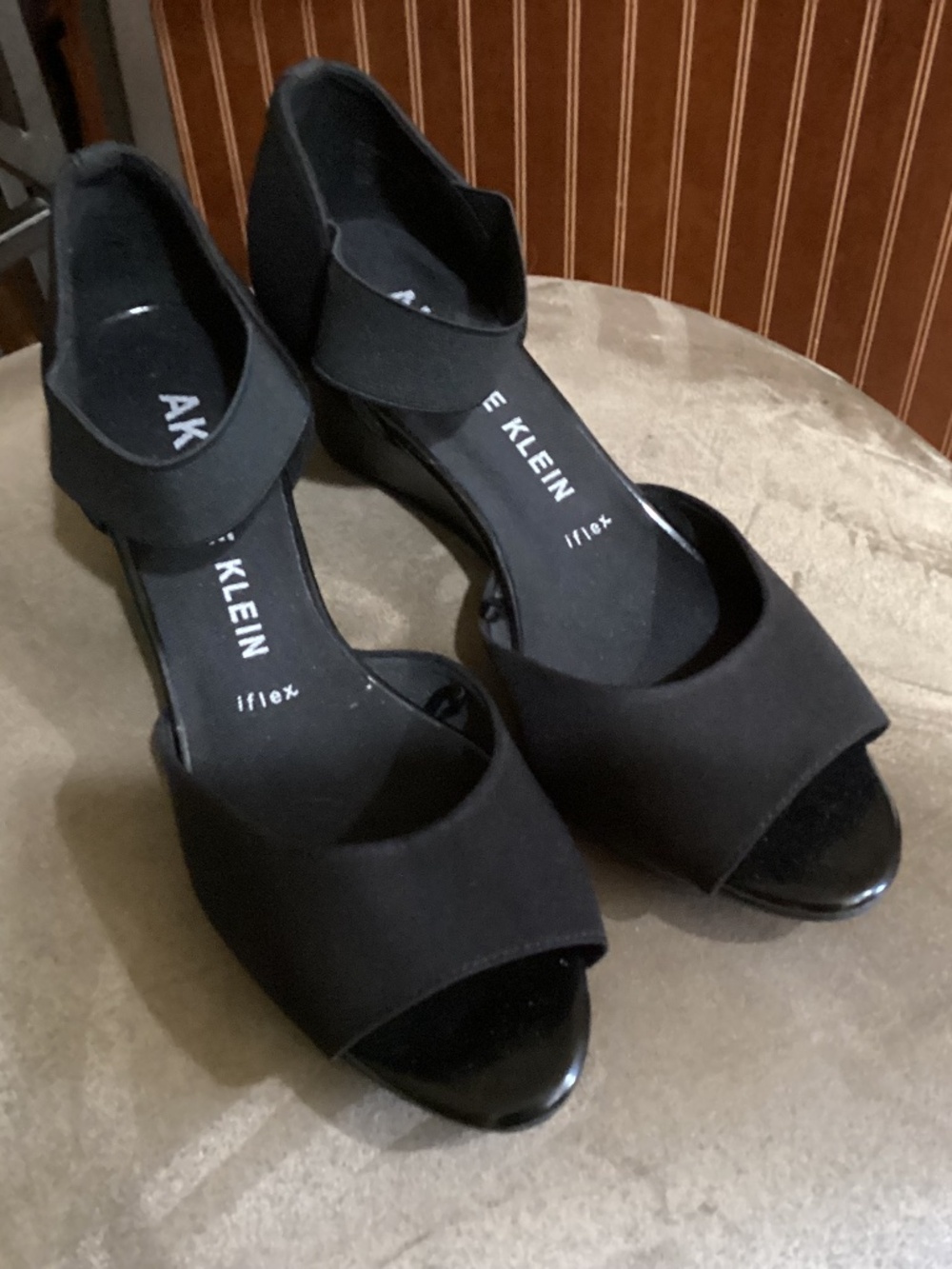 NWOT Anne Klein Heels Black Wedge size 6 1/2